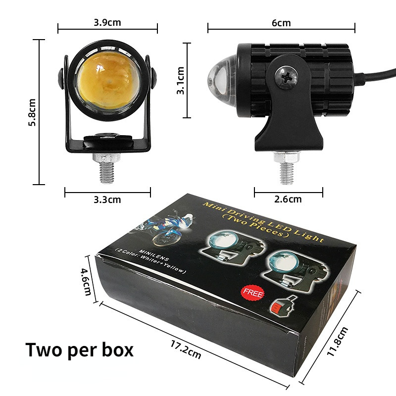 LED prožektorius automobiliams ir motociklams su dviejų spalvų šaltiniu, atsparus vandeniui, 12V-80V, 8000 lm, 12W, SMD