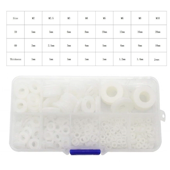 Найлонов комплект плоски шайби, 500 бр., за автомобил, висока температурна устойчивост, комплект уплътнителни пръстени
