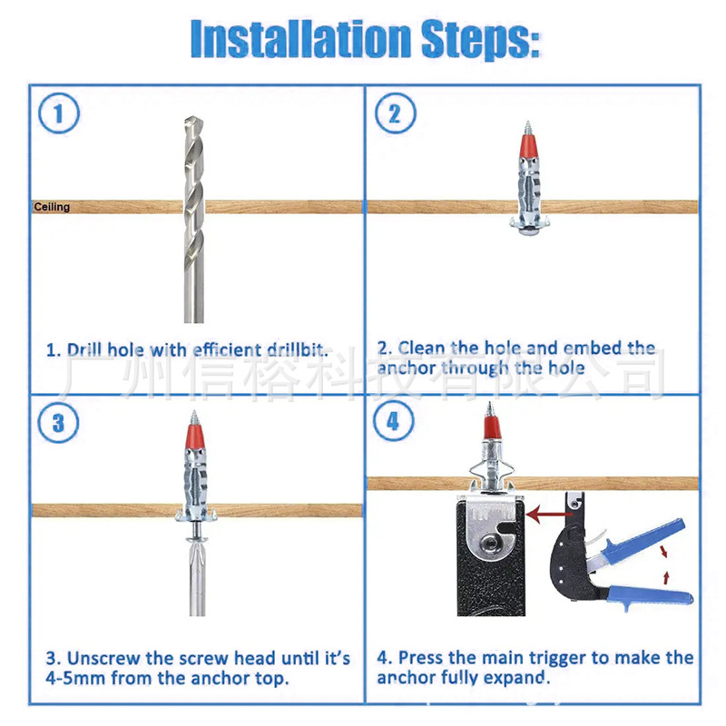 Xinrong 52 броя комплект галванизирани стоманени кухи стенни анкери със самонарезни разширителни болтове