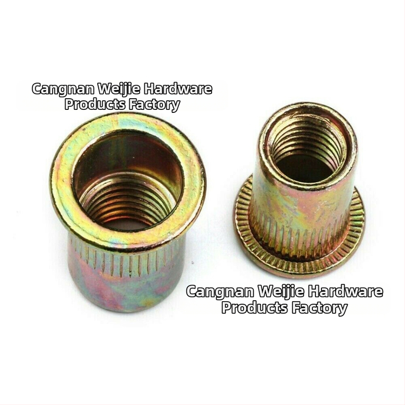 Риветна гайка, грапирано капаче за издърпване, галванизирана повърхност, чиста въглеродна стомана, стандарт GB867-86