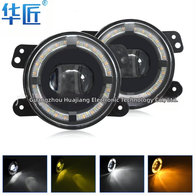 LED miglos žibintas automobiliui, modelis Y5 šviesos vadovas Wrangler miglos žibintas (viena lęšio), aliuminio lydinys, LED šviesos šaltinis.