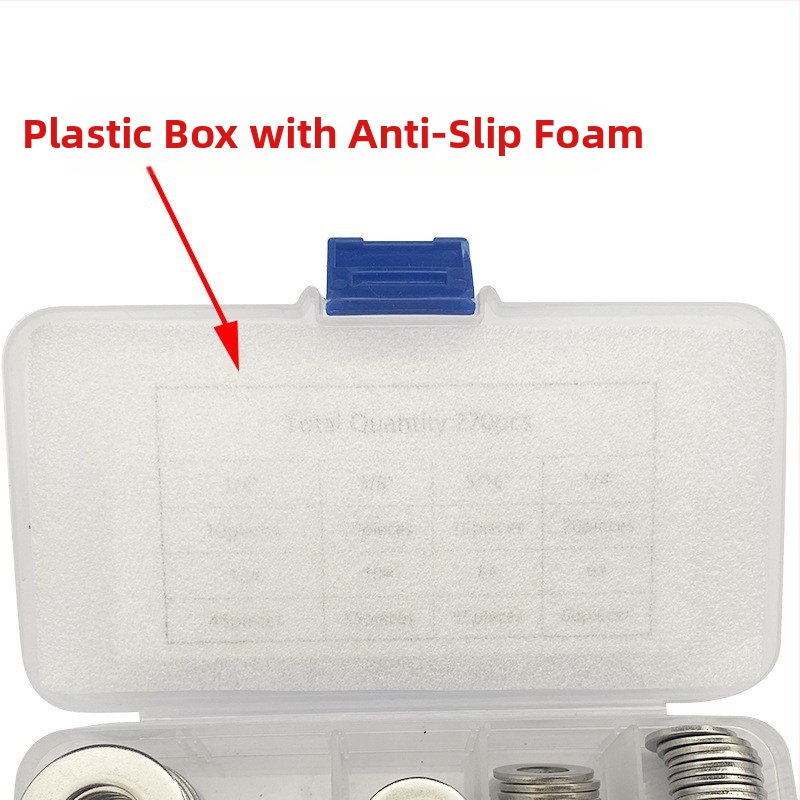 304 неръждаема стомана – Комплект пружинни шайби в кутия, антиразхлабващи, включени винтове, 480/600 бр., GB93 клас А