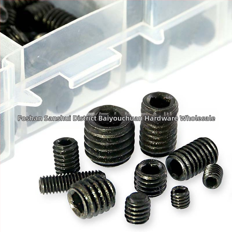 Комплект безглавни винтове в кутия, 400 бр., въглеродна стомана, клас A, MS 16207C-1991, ниво на изпълнение 3,6