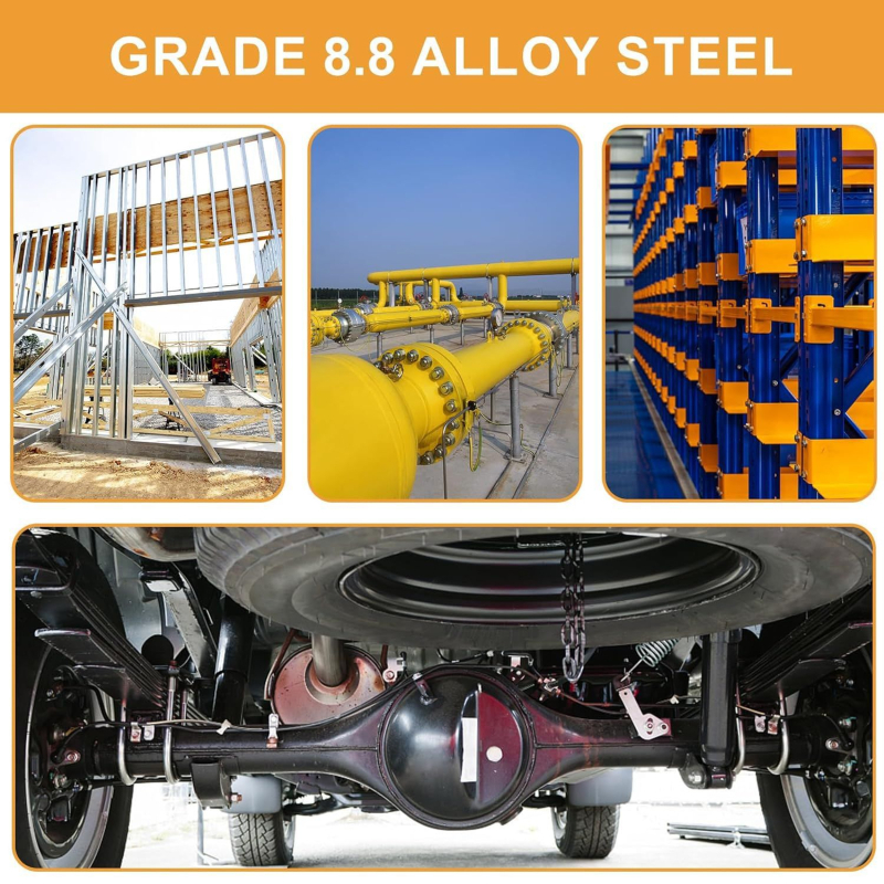 Комплект фланцеви болтове с външна шестостенна глава, високопрочни, въглеродна стомана, 521 бр., клас 8.8