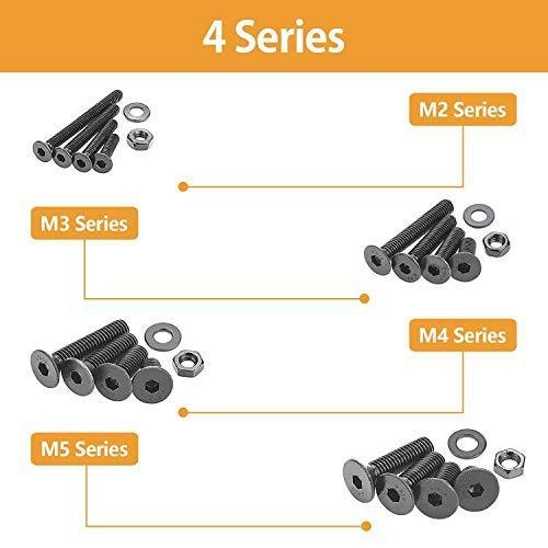 Dong Ming DIN7991 304 неръждаема стомана винт с потънена глава и шестограмен шлиц, с шайба и гайка, комплект 1225/940 броя, опаковани в кутия