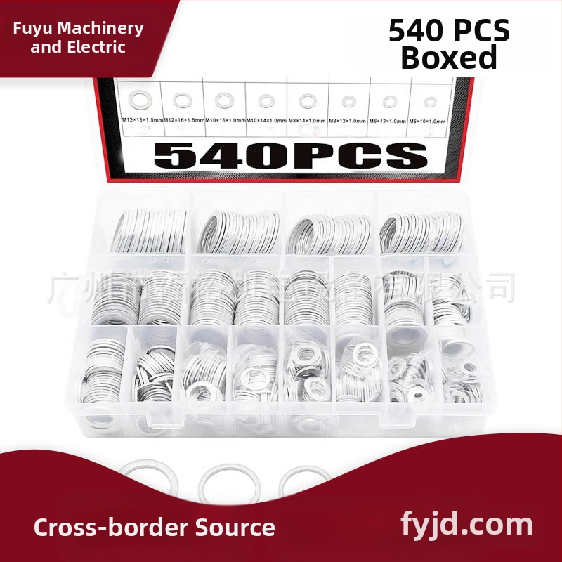 Fuyu aluminijske brtve, 540 komada u kutiji, otporne na visoke temperature i koroziju, materijal – aluminijeve legure