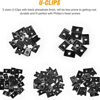 Автомобилен комплект U-образни щипци и винтове, 170 части, универсална съвместимост, модел PJ46064, материал PA, марка Pajie