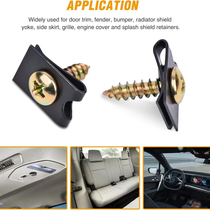 Autóipari U-alakú csipesz és csavar készlet, 170 darab, univerzális kompatibilitás, modell PJ46064, anyag PA, Pajie