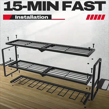 Μεταλλικός τοίχου τριών επιπέδων χώρος αποθήκευσης εργαλείων για τρυπάνια και κατσαβίδες