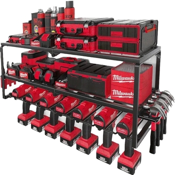 Μεταλλικός τοίχου τριών επιπέδων χώρος αποθήκευσης εργαλείων για τρυπάνια και κατσαβίδες