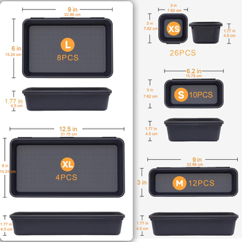 Dėžutė su stalčiais dalims, 60-in-1 organizatorius, modelis TS-2431, PP medžiaga, sienelės storis 2,5 mm, galima kaupti vieną ant kito