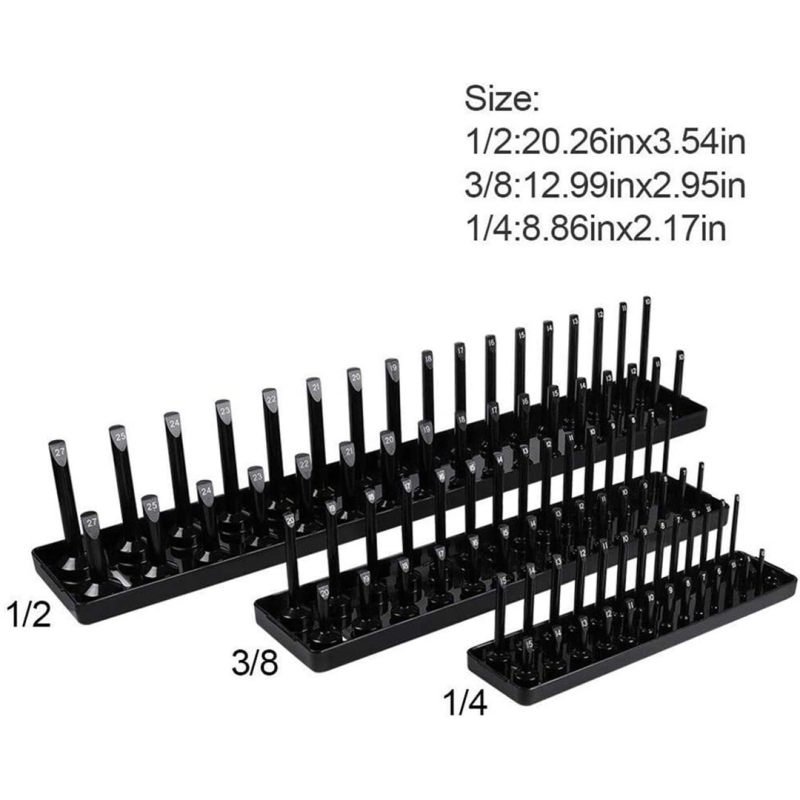 Пластмасов мултифункционален държач за вложки за метричен/инчов комплект, за дома и механични ремонти — Артикул 10773