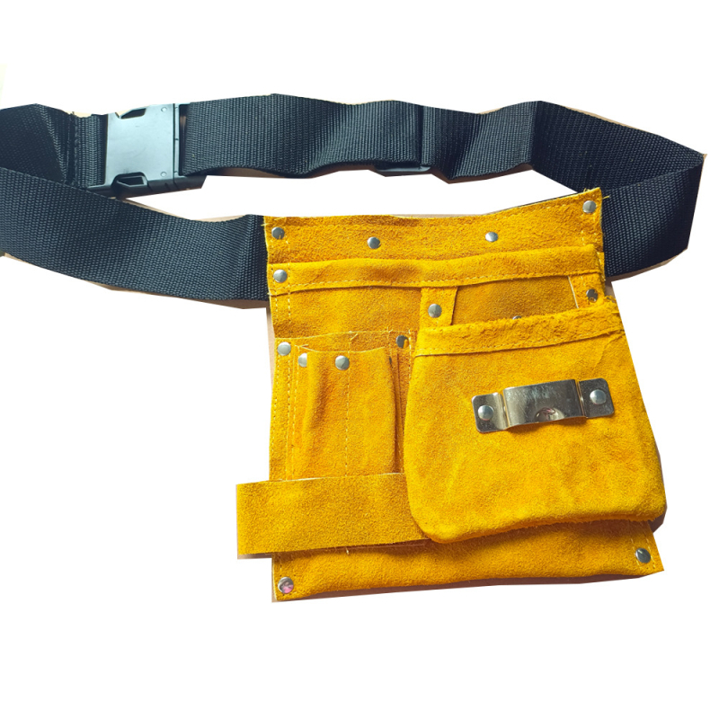 Geantă de talie pentru unelte din piele de vită, dublă, stil curea, capacitate 10 kg, utilizări multiple (electrical, universal, casă, hardware)