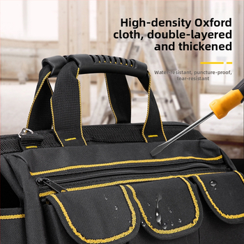 HUIJIA T214 Τσάντα εργαλείων από καμβά για ηλεκτροτεχνίτες - ανθεκτική, με μεγάλη χωρητικότητα, πολυλειτουργική τσάντα εργαλείων