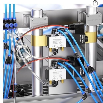 HM Комплект фитинги за въздушен маркуч с бързо свързване, 80 бр., Push-to-Connect, прав тръбен монтаж, материали: мед, желязо, алуминий и гума