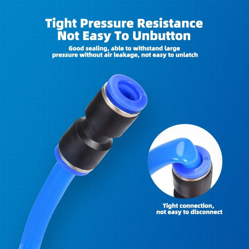 90 части комплект за газови тръбопроводни фитинги със свързване с бърза връзка за тръби 4/6/8/10/12 мм | инженерни пластмаси | прав монтаж