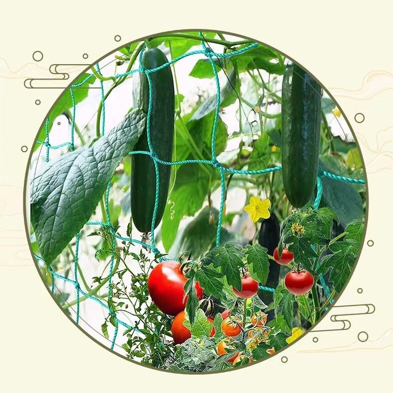 Yongguan nejlon kerti kapaszkodó háló készlet szőlő és zöldségek számára – otthoni kertészeti készlet rögzítő zsinórral Yongguan