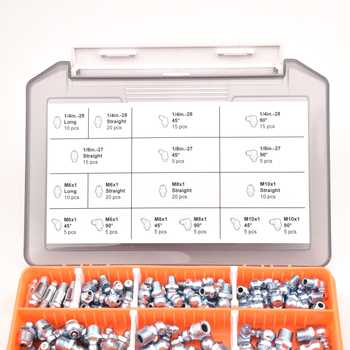 Σετ ακροφυσίων λίπανσης, 175 τεμάχια, χειροκίνητη λειτουργία (ενισχυμένο κουτί)