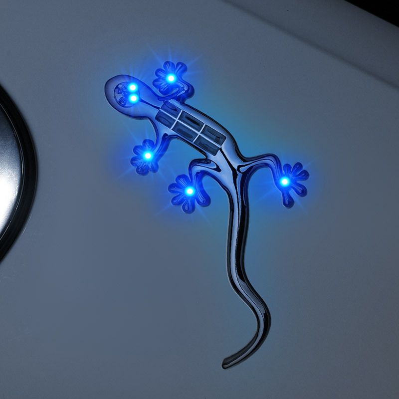 Gecko įspėjamoji šviesa automobiliams ir motociklams, LED mirgėjimo galinis žibintas, modelis Gecko warning light, galia 5W, įtampa 5V, srovė 0.1A, medžiaga ABS PCB