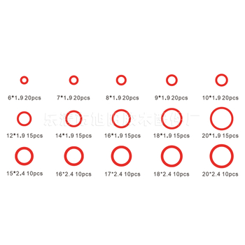 O-образно уплътнение комплект, 225 броя, силиконов каучук, стандартни части, висока температура и износоустойчивост