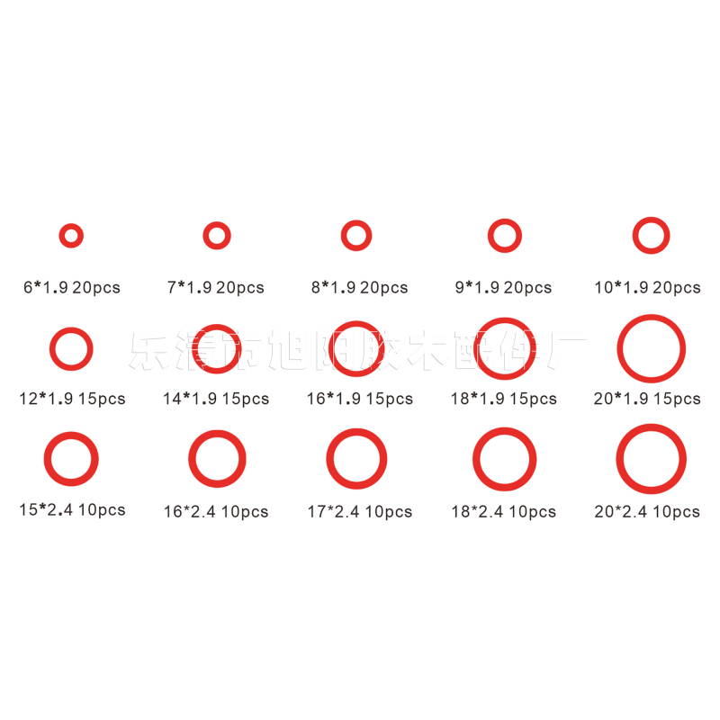 O-образно уплътнение комплект, 225 броя, силиконов каучук, стандартни части, висока температура и износоустойчивост