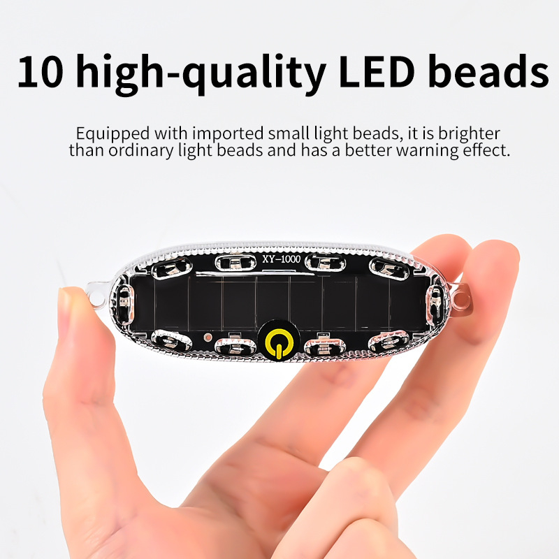 Saulės LED įspėjamoji lemputė transporto priemonėms, 2W, 12V, 0.2A, ABS