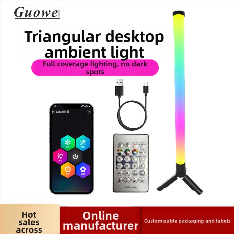 Настолна гейминг LED амбиент лампа с USB Bluetooth контрол, GW-RGB5050RGBIC, марка Country for, стил Light Luxury