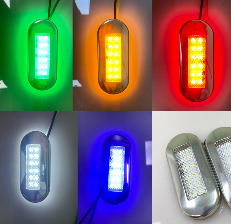 Πλευρικό φως 12-LED με μεταλλικό πλαίσιο για γιοτ/πλοίο/φορτηγό – IP67 αδιάβροχο, 12-24V, 500lm, LED 2835, 50 000 ωρών