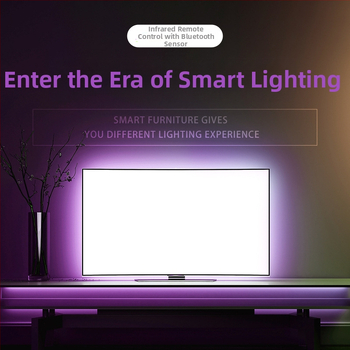 RGB LED juosta su Bluetooth programėle – 5V, 2835 LED, 54 diodų, 5,5W/5m, televizoriaus foninis apšvietimas
