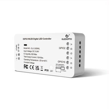 ESP32WLED krāsu pārslēgšanas LED joslu vadības bloks GL-C-009WL ar WiFi un lietotnes vadību, saderīgs ar WS2811 SK6812 SM16703 PWS2812B, spriegums DC5-24V