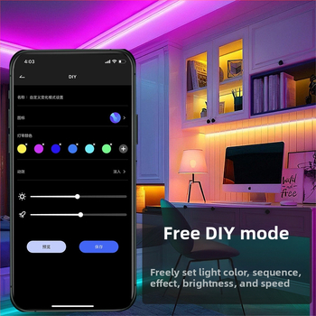 Išmani Bluetooth LED juosta 12V, 5050 LED karoliukai, nuotolinio ir programėlės valdymas, 18/30 LED, reguliuojamas šviesos ryškumas