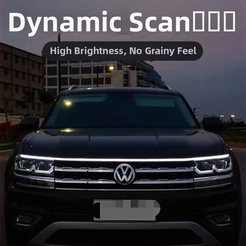 Дневни светлини DRL за капак на колата с LED 2835, силиконова конструкция, 12V, 10W, IP45