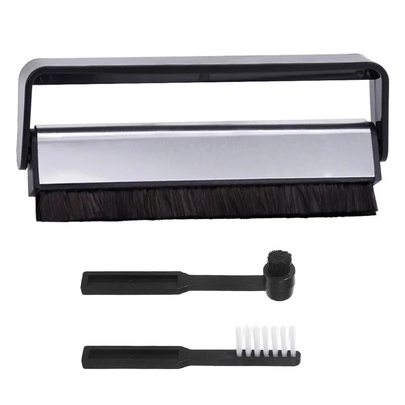 Set de 3 peri de curățare pentru viniluri – fibre de carbon anti-statice, accesorii pentru echipamente DJ