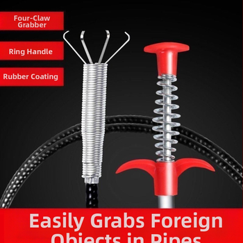 Rankinis vamzdžių valiklis su nagais — lankstus nerūdijančio plieno kanalizacijos ir tualeto valymui