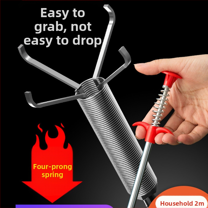 Ръчен отпушвач за тръби с щипка — гъвкав неръждаем почистващ за канали и тоалетни