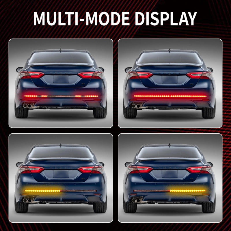 Sunkvežimio/pikapo galinis žibintas su žuvies kaulo dizainu — silikonas, 12-24V, 15W, AMSYD683; daugiafunkcis: posūkio signalas, dienos šviesa ir stabdymas