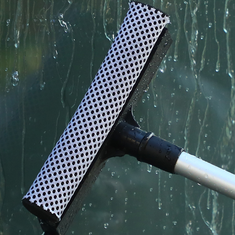 Divpusīgs logu skrāpis ar teleskopisku alumīnija stieni - mājas lietošanai, manuāls, PU sūklis