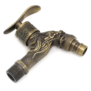 Zidna slavina od cinkovog legura s brzim otvaranjem, drakon dizajn, PT-021, antik završna obrada, bakreni jezgreni ventil