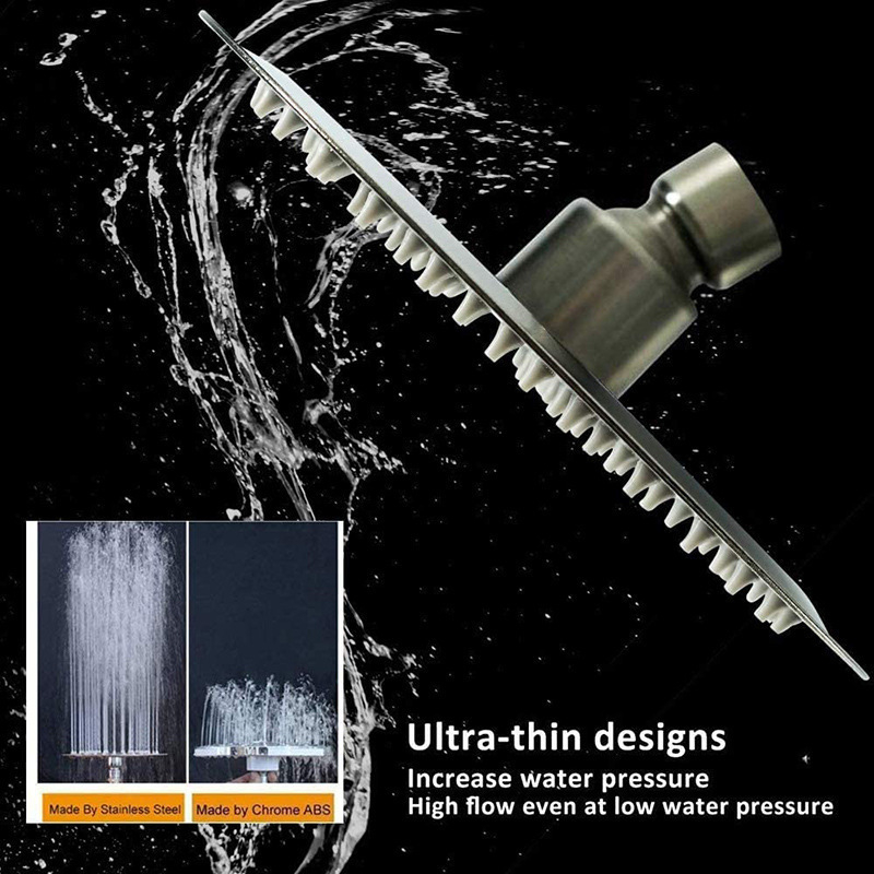 Dušo rinkinys, viršutinis purškimo antgalis, ABS, funkcijos: purškimas, masažas, lietus, paslėpta montavimas, chromavimas, modelis ML-DP110-2548521