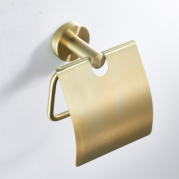 Nerūdijančio plieno tualetinio popieriaus laikiklis su šlifuotu auksiniu paviršiumi, apvalios formos, su telefono laikymo skyriumi