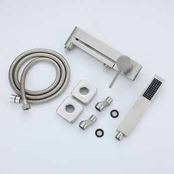 Nerūdijančio plieno vonios maišytuvas, karšto/šalto vandens mišinio, srieginė instaliacija, šlifuotas paviršius, keramikinė kasetė, darbinė temperatūra 0–90°C, nominalus slėgis 1.6 MPa