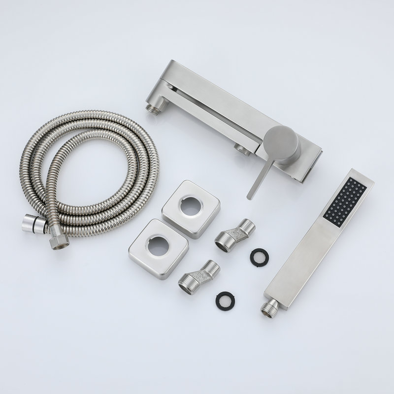 Nerūdijančio plieno vonios maišytuvas, karšto/šalto vandens mišinio, srieginė instaliacija, šlifuotas paviršius, keramikinė kasetė, darbinė temperatūra 0–90°C, nominalus slėgis 1.6 MPa