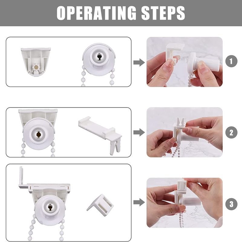Аксесоари за ролетни щори – комплект 32 броя, пластмасови, съвместими с всички видове завеси (32бр., пластмаса, всички видове завеси)