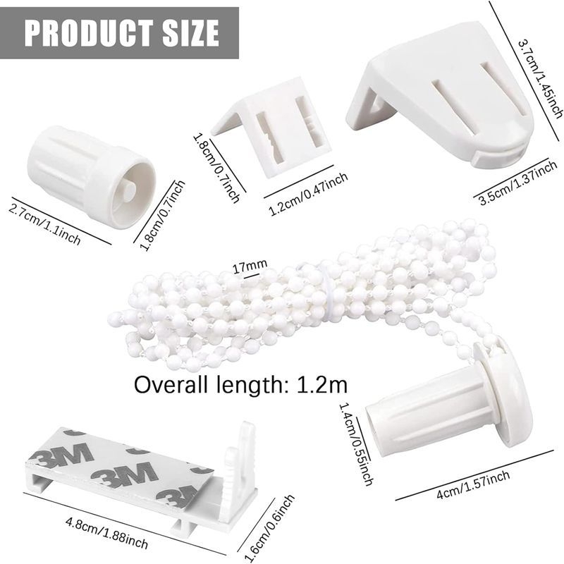 Аксесоари за ролетни щори – комплект 32 броя, пластмасови, съвместими с всички видове завеси (32бр., пластмаса, всички видове завеси)