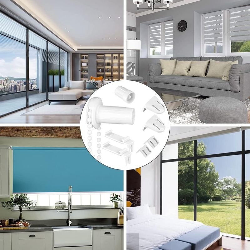 Аксесоари за ролетни щори – комплект 32 броя, пластмасови, съвместими с всички видове завеси (32бр., пластмаса, всички видове завеси)