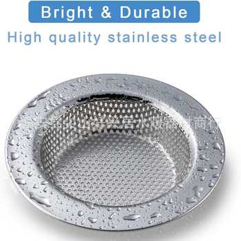 Филтър за дренаж на кухненска мивка от неръждаема стомана с кръгли отвори за задържане на косми и отпадъци