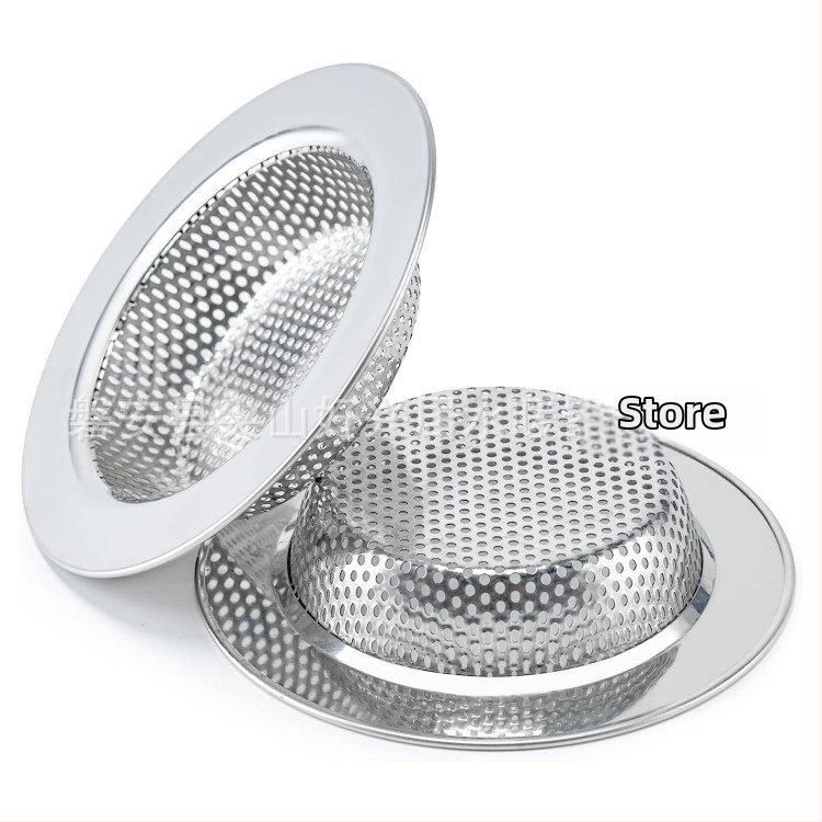 Филтър за дренаж на кухненска мивка от неръждаема стомана с кръгли отвори за задържане на косми и отпадъци
