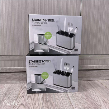 Ανοξείδωτο δοχείο οργάνωσης μαχαιροπήρουων με διαχωρισμένες θήκες — πολλαπλών χρήσεων, φορητό, μοντέρνο μινιμαλιστικό στυλ