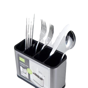 Ανοξείδωτο δοχείο οργάνωσης μαχαιροπήρουων με διαχωρισμένες θήκες — πολλαπλών χρήσεων, φορητό, μοντέρνο μινιμαλιστικό στυλ
