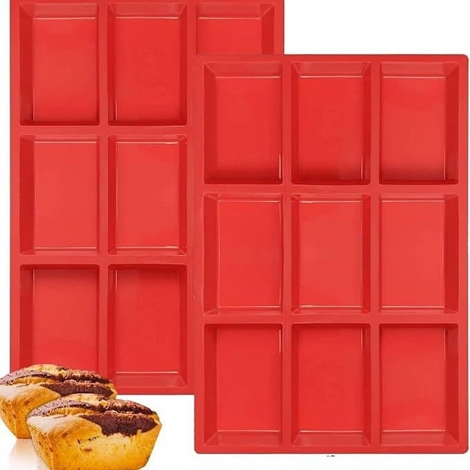 9 összekapcsolt téglalap alakú szilikon sütőforma
